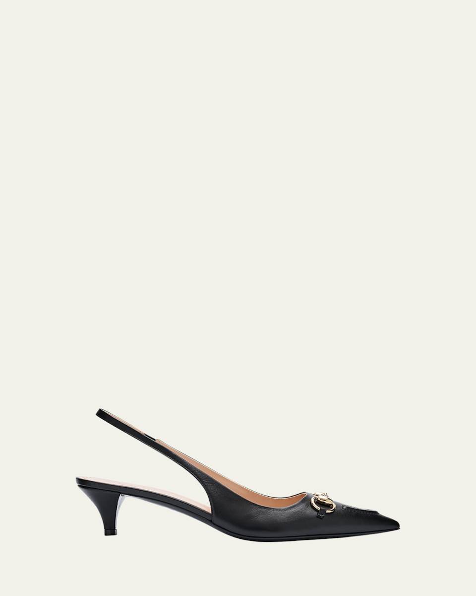 Erin Leather Horsebit Slingback Pumps